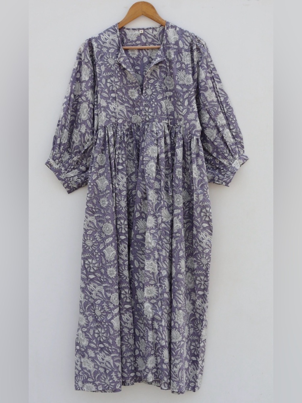 Daughters of India LOOK-A-LIKE Lavender Floral Midi Dress - medium